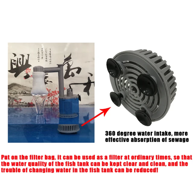 Akváriumtisztító Gép Elektromos Automatikus, Eltávolítható Vákuumvízváltó Homok Algák Tisztítószűrő Váltó Fou99 - Image 5