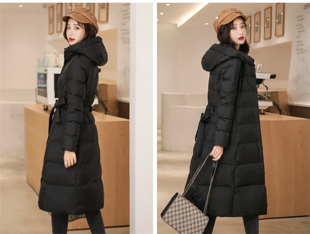 Goldfarm off Season Sale down Jacket Women's Long New Style Hot Selling Korean-style Slim Fit Slimming-Style White Jacket