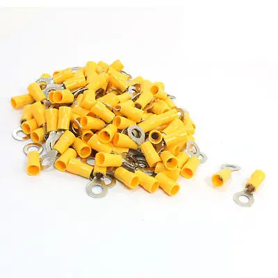 

100Pcs RV5.5-6 Ring Tongue Pre Insulated Terminal Yellow for AWG 12-10