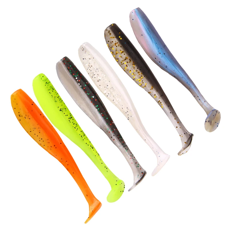 

20pcs Fishing Lure 1.9g/6.5cm T tail Artificial Soft Bait Leurre Shad Double Color Wobblers Silicone Fishing Tackle Pesca Carp