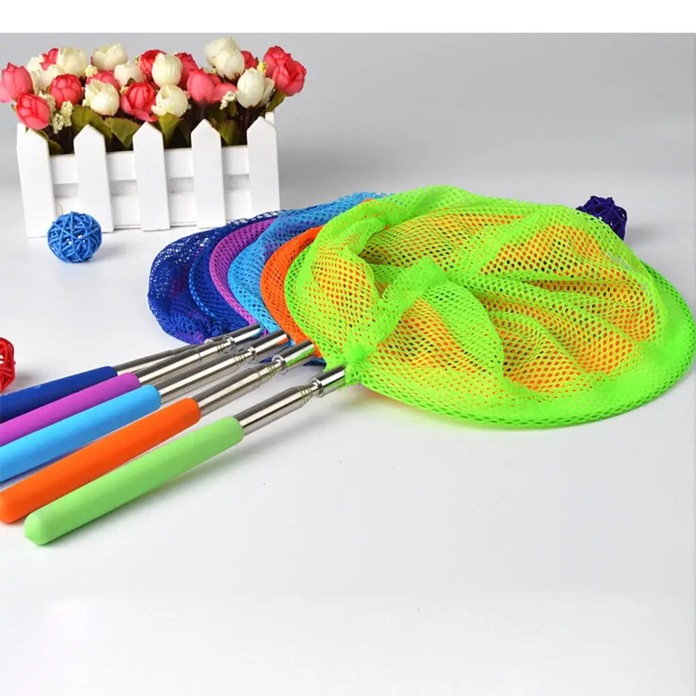 Extendable Nylon Insect Net, Telescopic Butterfly Net, Bug Catcher Nets Fishing Tool for Kids Toy