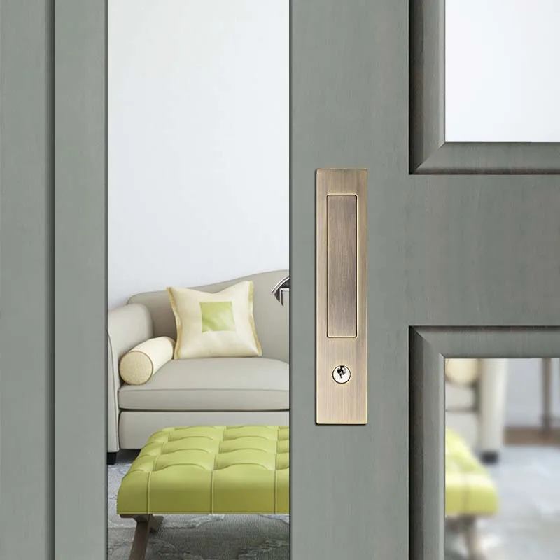 Sliding window door locks wooden door bathroom bedroom double-sided spring embedded folding door hook clasps