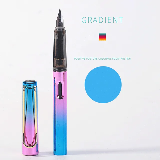2021 New Fountain Pen Fashion Popular Plastic Colorful Classic Business Gift Ink Pens Nice Office Pen Gift Gradient Color 643