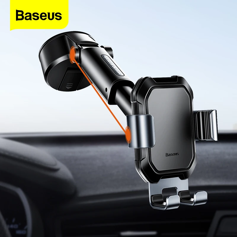 Baseus Gravity Car Phone Holder Suction Cup Adjustable Universal Holder Stand in Car GPS Mount For iPhone 12 Pro Max Xiaomi POCO