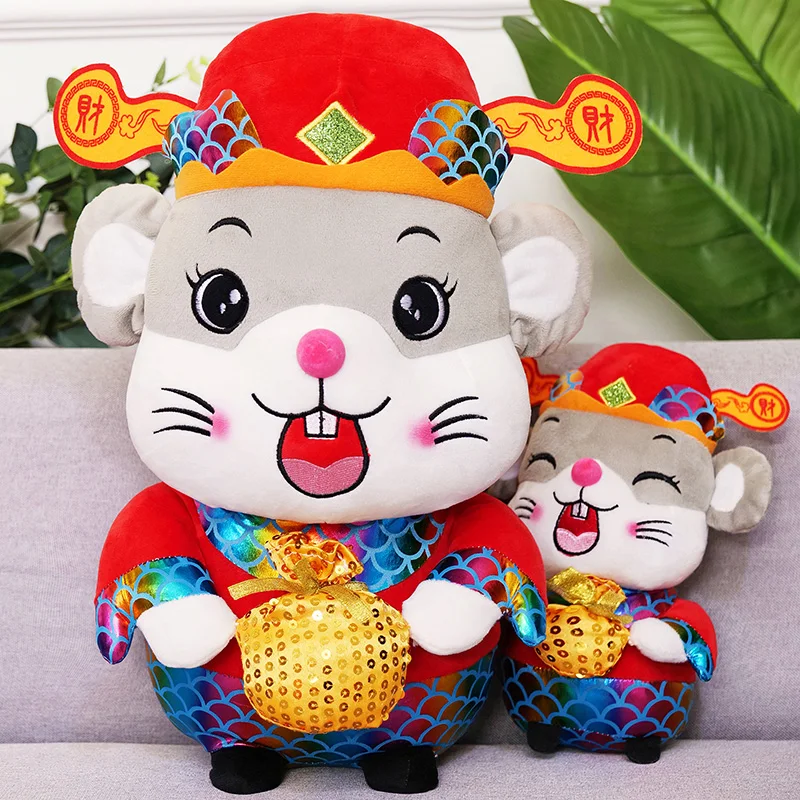 Year Mouse Year Kawaii China Lucky Bag Rat Plush Mouse In Tang Suit Soft Toys Chinese New Year Party Decoration Gift