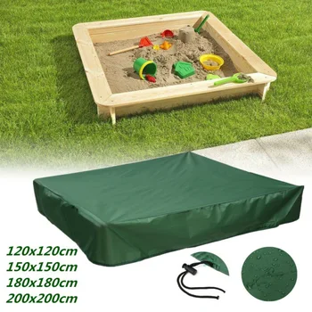 

Green Waterproof Sandbox Cover With Drawstring Oxford Cloth UV Protection Dustproof Sandpit Pool Cover Anti Dust Rain Supplies