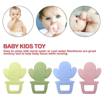 

1 piece Cactus Silicone Teether Baby Teething Pendant Nursing Soft Silicone Beads Safe Toys For DIY Teething Necklace