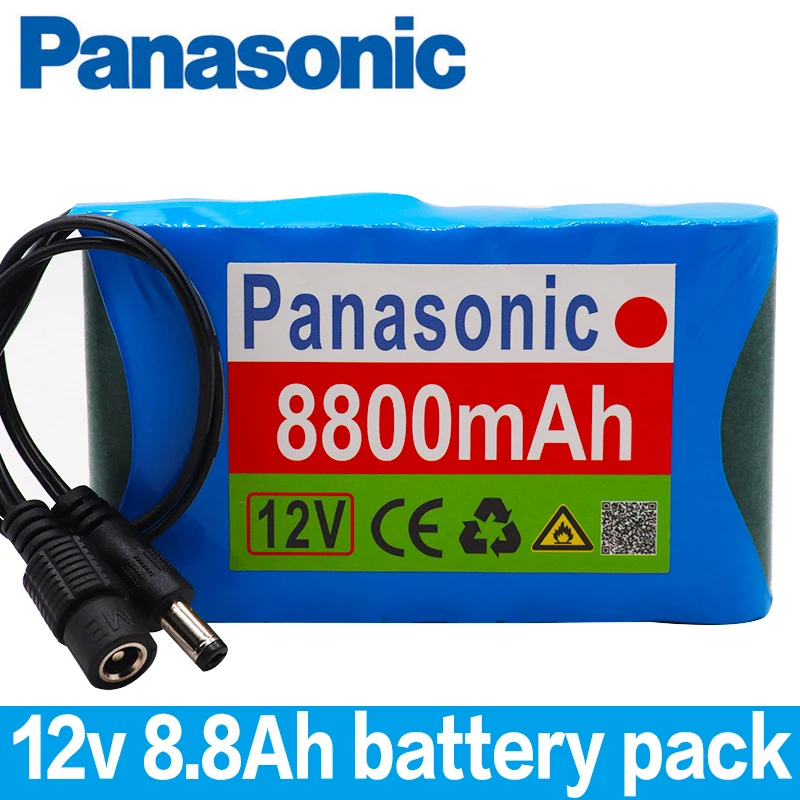 

2019 Panasonic Portable Super 12V 8800mAh Battery Rechargeable Lithium Ion Battery Pack Capacity DC 12.6v 8.8Ah CCTV Cam Monitor