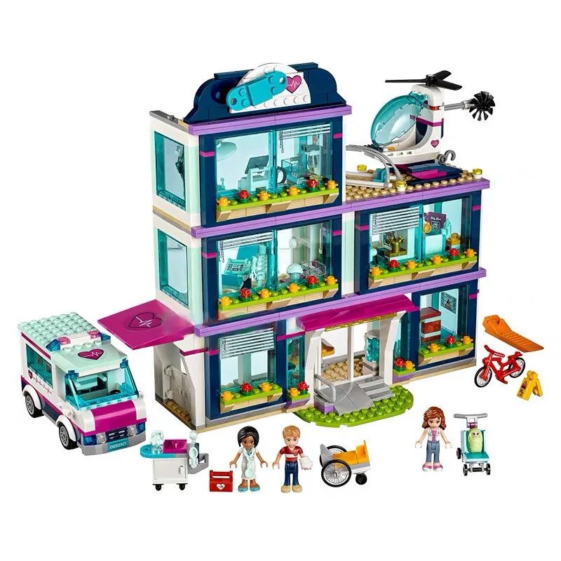 

Friends City Heartlake Hospital Ambulance Block Set Princess Undersea Palace Compatible With Lepining Friends 41318 Girls Toys