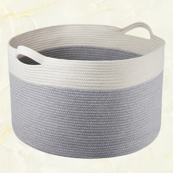 

1 Pc Durable Lightweight Portable Laundry Basket Cotton Rope Woven Basket Clothing Storage Basket for Home