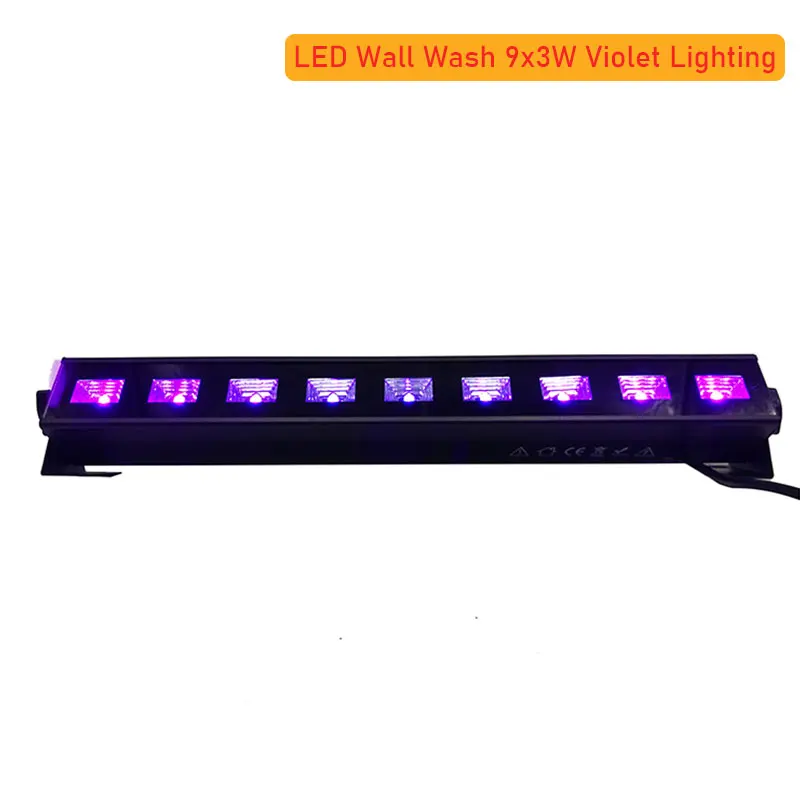 Беспроводной, DMX 512 пульт дистанционного управления светодиодный настенный светильник ультрафиолетовый свет 12x3W 9x3 6x3 стробоскоп звуковое действие работа сценический бар световой эффект - Цвет: LED 9x3W Violet