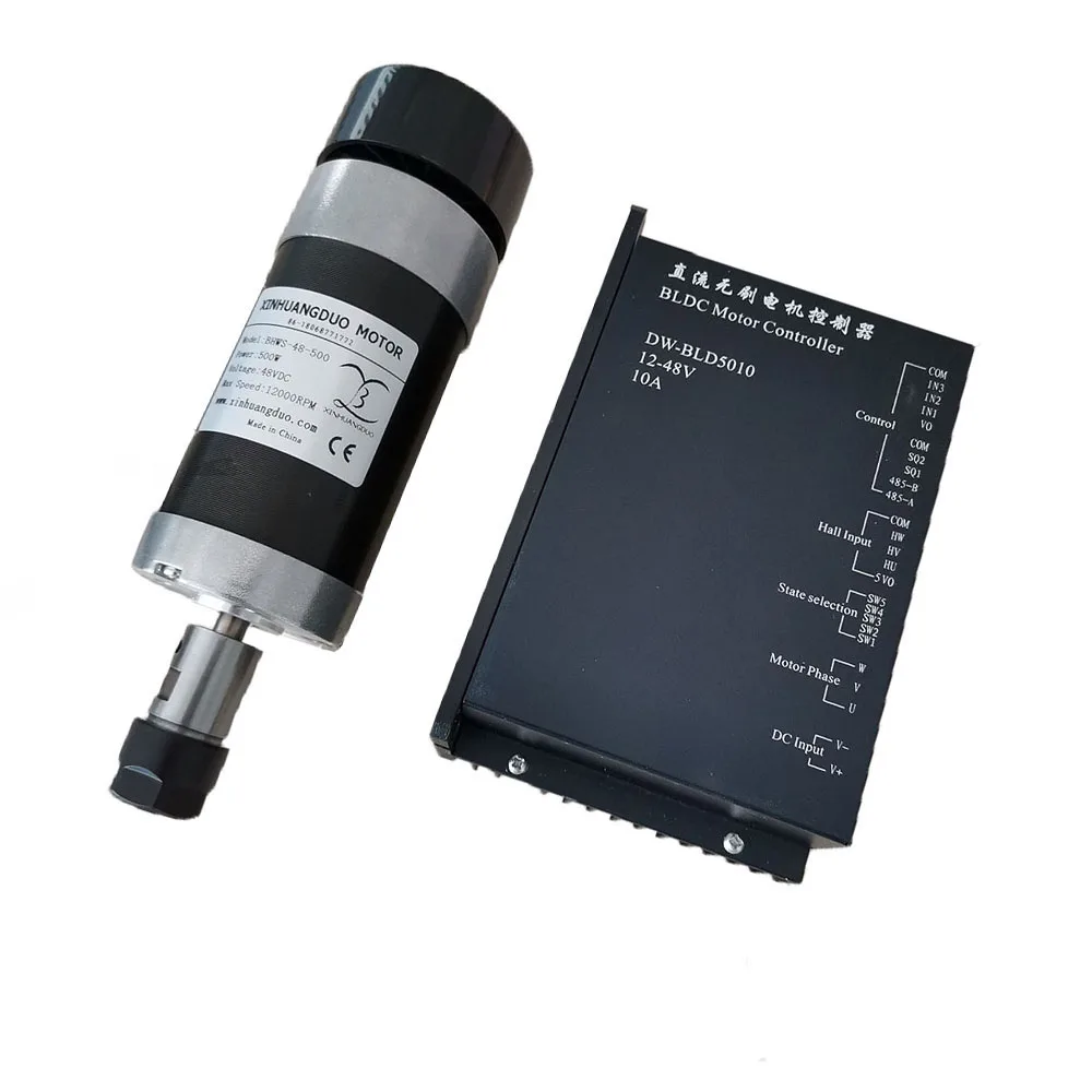 Spindke Kit 2 ER16 Бесщеточный электродвигатель вращения шпинделя 500 Вт с воздушным охлаждением постоянного тока машинный инструмент шпиндель маршрутизатор Мотор шаговый двигатель драйвер контроллер для фрезерного станка - Цвет: Spindke Kit 2 ER16