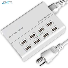 USB адаптер для путешествий Зарядное устройство станция 50 Вт 8-Порты и разъёмы Быстрый сотовый телефон зарядная док-станция с 4ft стены Мощность шнур для нескольких устройств