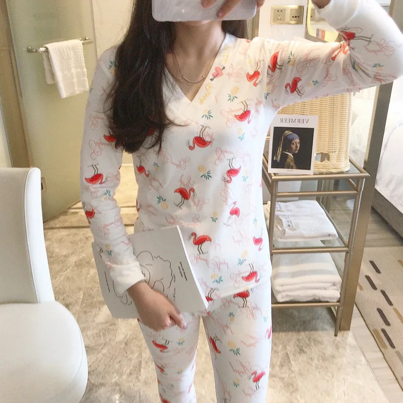 

[JS # Embroidered Collection] Wechat Business Hot Selling Little Fairy INS Sweet Thermal Clothes Pajamas Tracksuit Two-Piece Set