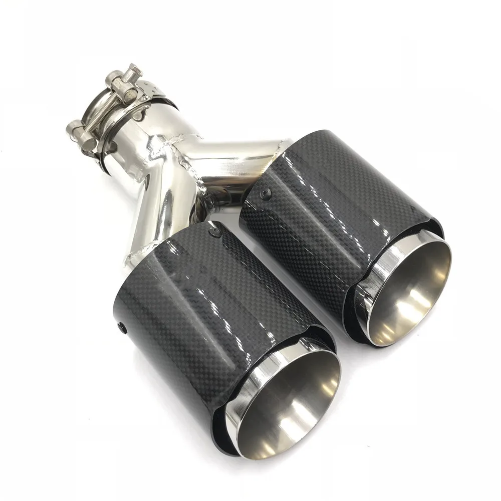 1 шт. Универсальный двойной akrapovic выхлопная насадка глянцевое углеродное волокно выхлопной трубы quad AK глушитель