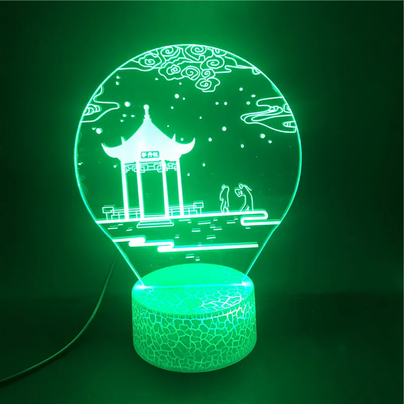 3d лампа China Culture Pavilion с Bluetooth динамиком лучший приз для подростков светильник Usb