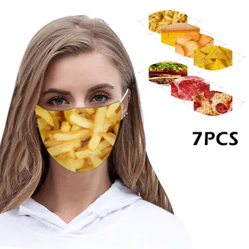 

7PCS Adult Funny Printed Dust-Proof And Breathable Cotton Mask Cycling Mask mascarilla reutilizable masques lavable mondkapjes