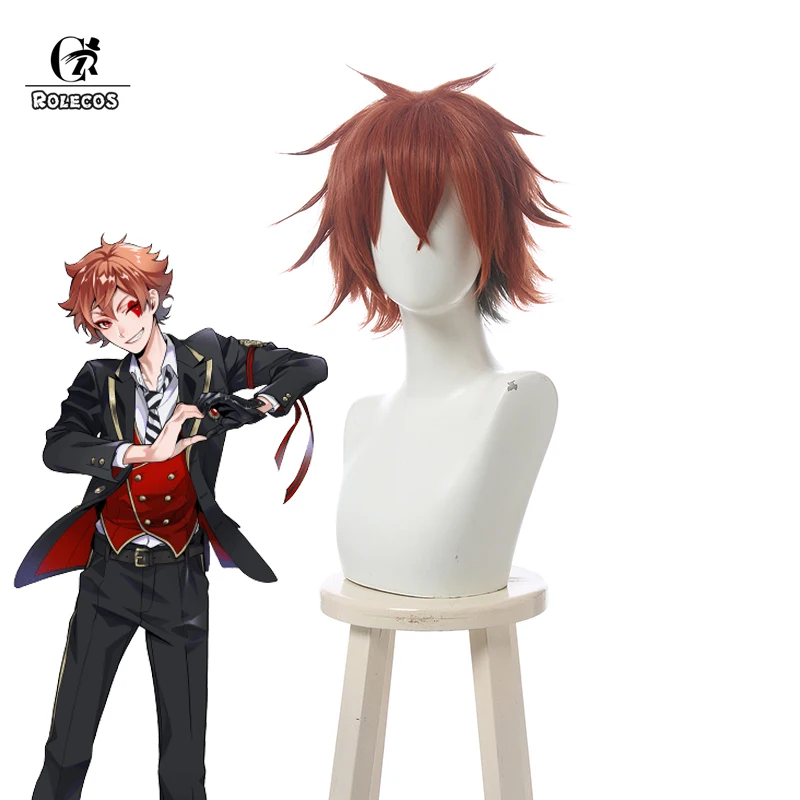 

ROLECOS Ace Trappola Cosplay Wigs Short Hair Cosplay Game Twisted Wonderland Ace Wigs 28CM Brown Hair Halloween Headwear
