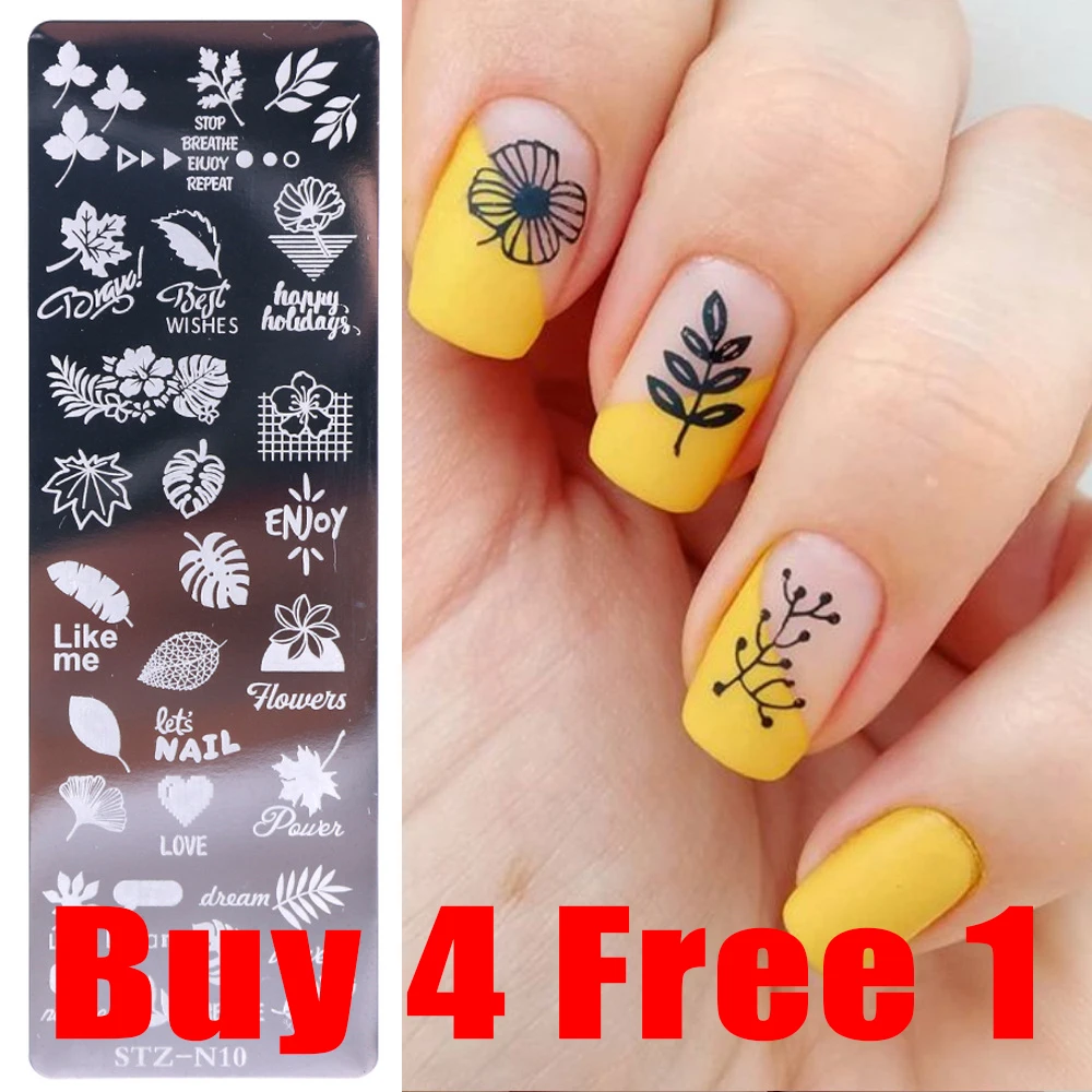 

1pcs Stamping Plates Line Pictures Nail Art Flower Plate Stainless Steel Design Stamp DIY Template for Printing Stencil Tools