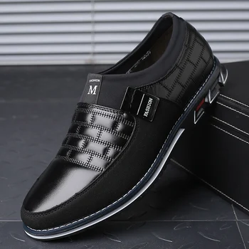 

Big size Men Casual Shoes Slip on Fashion Business Casual Shoes Men Hot sale Spring Autumn Breathable Casual Men Shoes Black