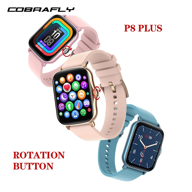 US $23.62 Cobrafly P8plus 2021 Smart Watch Men 169 inch Full Touch IP67 waterproof Women Smartwatch Fitness Tracker Clock For abdroid ios
