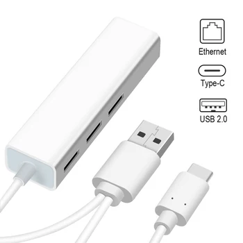 

USB C HUB 1000Mbps 3 Ports USB 3.1 Type C HUB USB to Rj45 Gigabit Ethernet Adapter for MacBook Laptop Computer Accessories