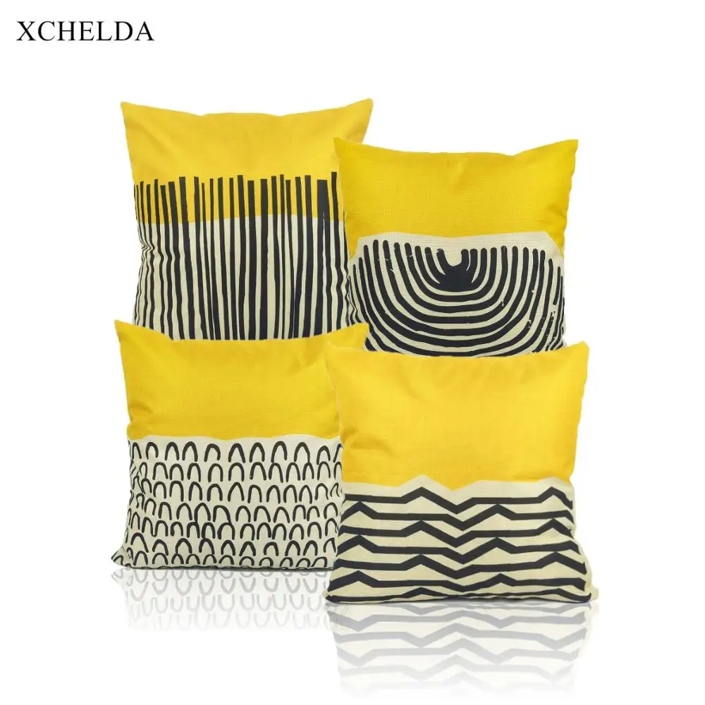 

Scandinavian Style Cushion Cover Decorative Pillow Case 45*45 Yellow Pillowcase Car Seat Linen Home Decoration for Sofa
