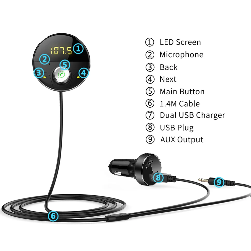 VEHEMO Bluetooth AUX Handsfree автомобильный комплект приемник Авто Hands Free адаптер для автомобилей с 3,5 мм разъемом Carkit беспроводной fm-передатчик