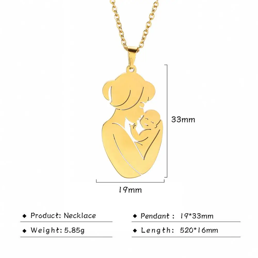 Mom baby Gold 2 Lemegeton семейное ожерелье для мамы и ребенка, ювелирные изделия, любовь для мальчиков и девочек, подвеска ожерелье подарок, ожерелье из нержавеющей стали для детей - Окраска металла: Mom baby Gold 2
