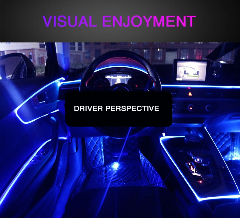 rear fog lights 1 Set 4/5/6 In 1 Car LED Interior Atmosphere Light Kit Neon RGB Strip App Bluetooth Control For Car Ambient Decoration Lamp 12V foggy headlights