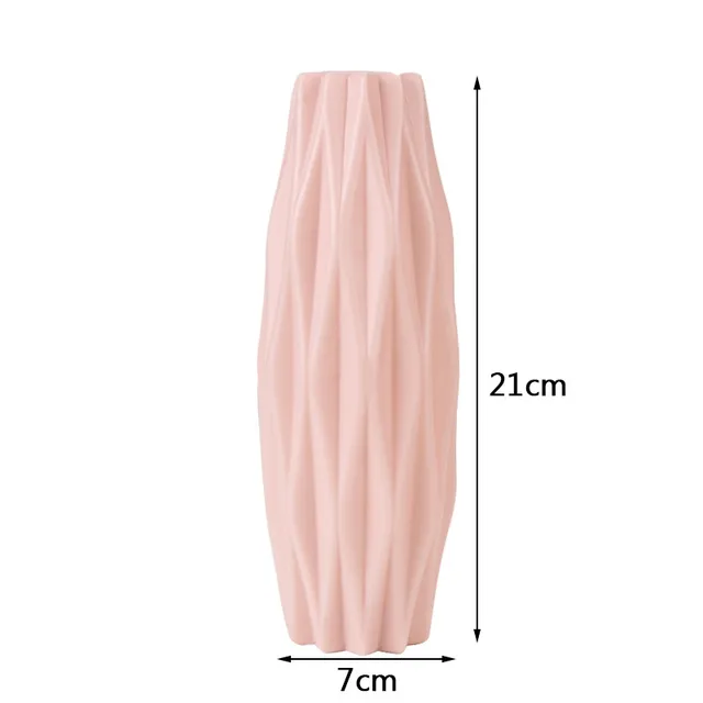 Modern Flower Vase White Pink Plastic Vase Flower Pot Basket Nordic Home Living Room Decoration Ornament Flower Arrangement pink