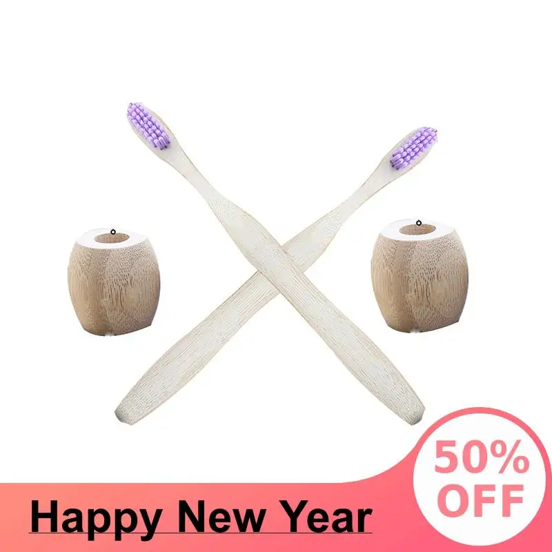 

Natural Bamboo Handle Toothbtush For Adults Fashion Soft Toothbrush With Base