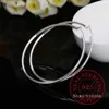 100% 925 Sterling Silver Hoop Earring Korean Big Smooth Circle Vintage Party Earrings for Women Wedding Party Jewelry Gift 2022 ► Photo 3/5