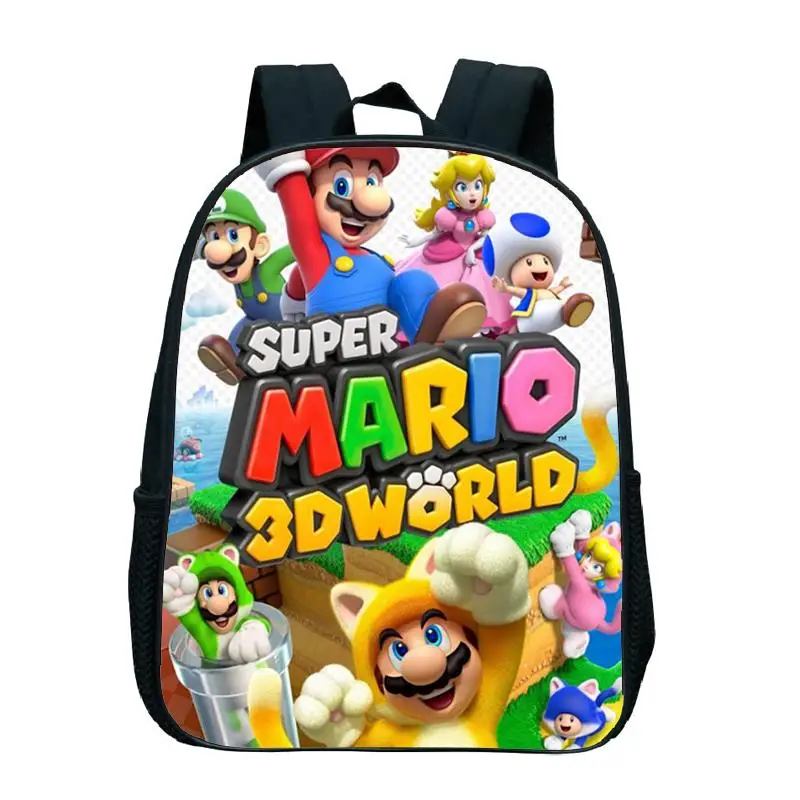 Mochila escolar de Super Mario para niños pequeños, bonito patrón Popular, mochila de guardería, bolsa preescolar de 12 pulgadas - Imagen 6