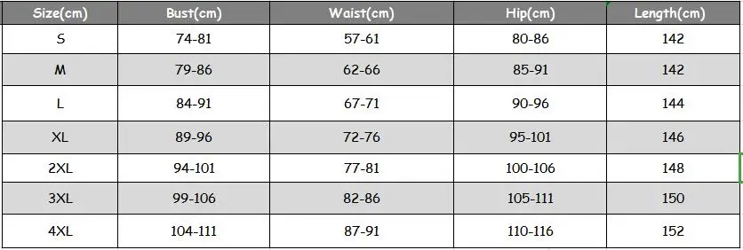 Size chart 7160