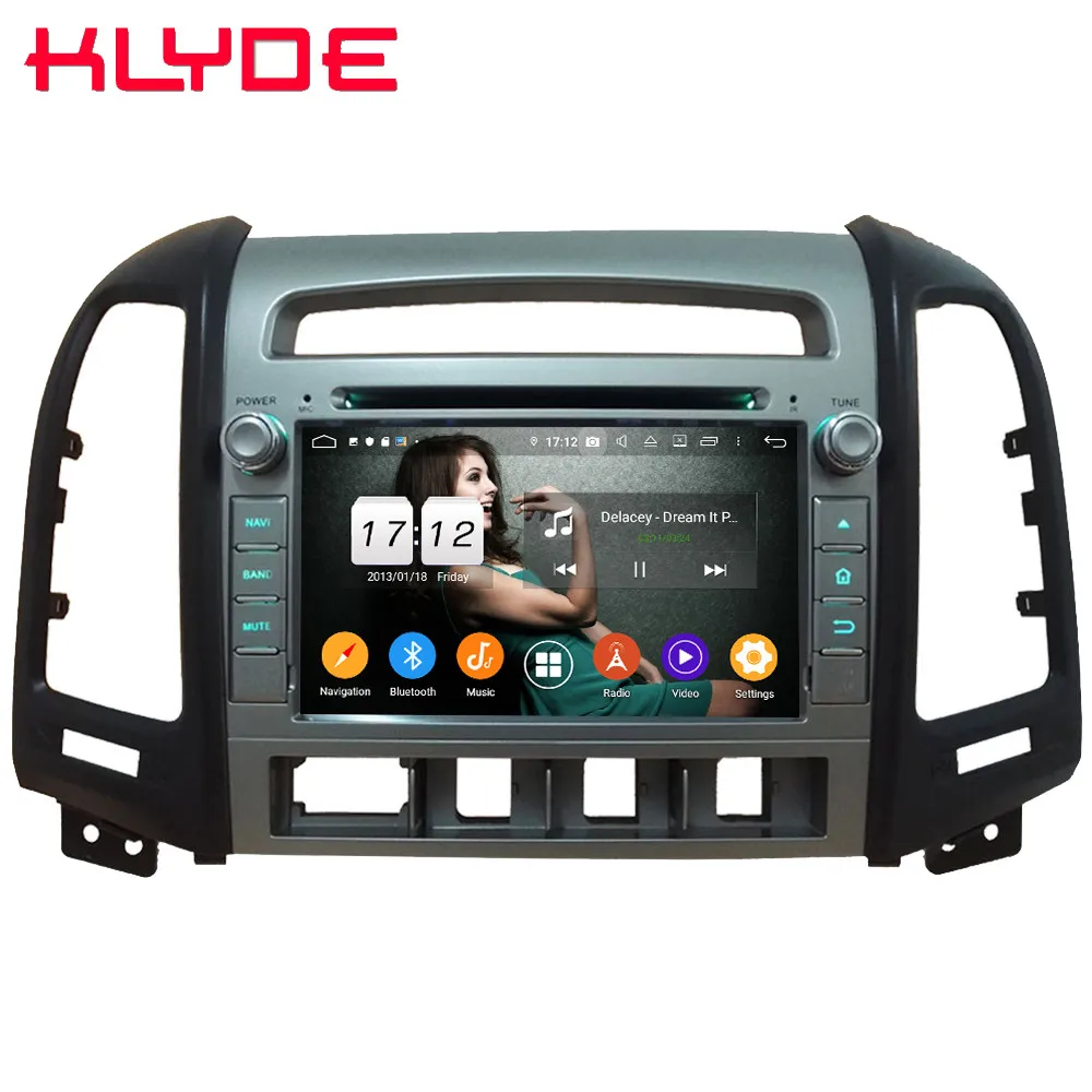 Cheap Klyde 4G WIFI DSP Android 9 Octa Core 4GB RAM 64GB ROM BT Car DVD Multimedia Player Radio For Hyundai Santa Fe 4 Hole 2006-2012 0