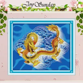 

Dragon Patterns Counted Cross Stitch 11CT 14CT Cross Stitch Set Wholesale Chinese Cross-stitch Kits Embroidery Needlework