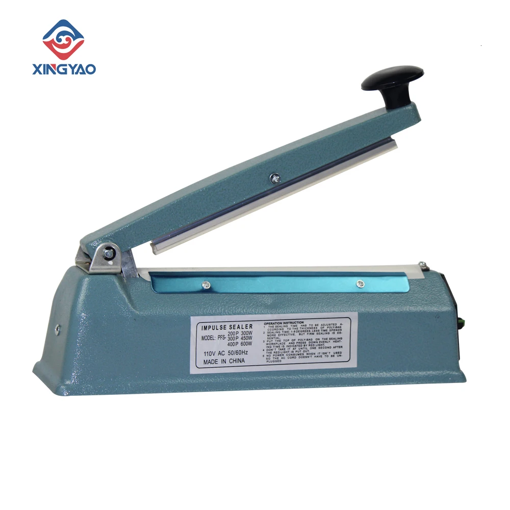 300W Hand Press Sealing Machine PFS200T Iron Cover Impulse Hand Sealer Equipment For Household Use