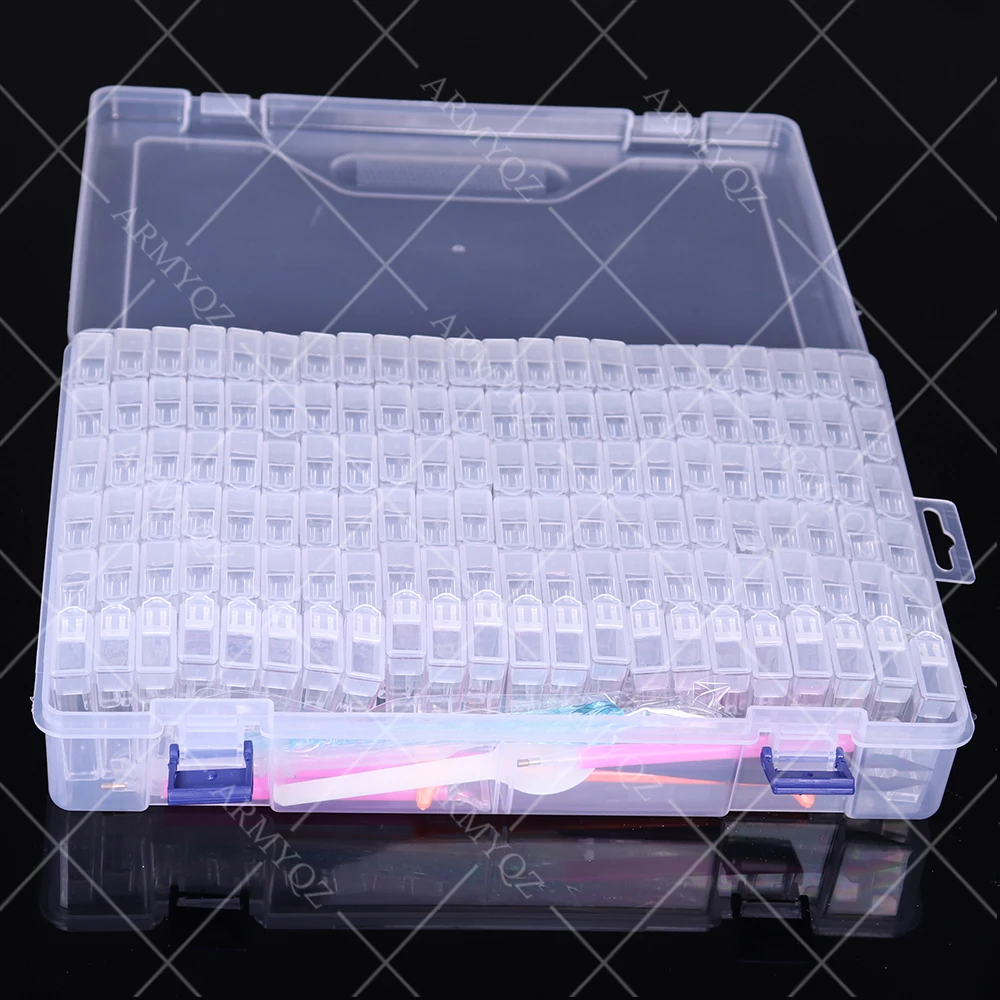 

132 Slots Plastic Storage Box Diamond Painting Kits Nail Art Rhinestone Toole Beads Storage Box Case Organizer Holder Sale
