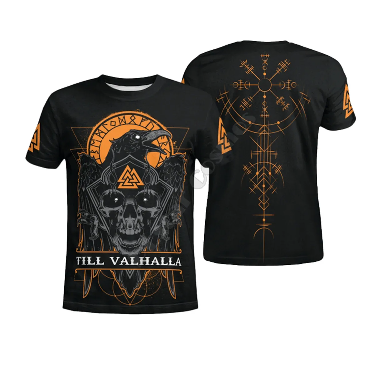 

Raven Till Valhalla Vegvisir 3d All Over Printed t-shirt Streetwear Summer T shirts Men For Women Cosplay Short Sleeve