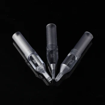 

50Pcs/Box Clear Disposable Tattoo Tips Needle Nozzle Plastic Clear Grey Nozzles Tattoo Accessories RF/TF/VT Supplies For