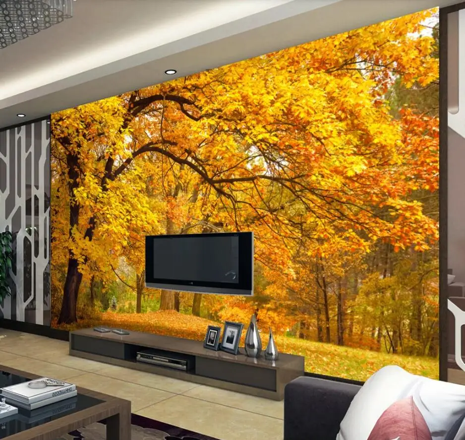 Обои высокого класса на заказ, 3D стерео фотообои, papel de pared, осень, лес, ТВ, обои, papier peint