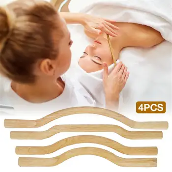 

4 Pcs Gouache Scraper Stick For Back Shoulder Neck Waist Leg Scraper For Gouache Massage Made From Natural Wood Massage Tools