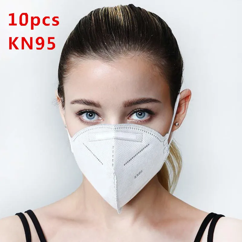 

10pcs Face Masks Disposable KN95 Mask Dustproof Anti-fog Face Masks 95% Filtration N95 Mask Protection Face Masks