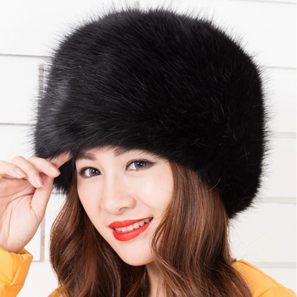 Beautiful luxury faux fur Russian hat