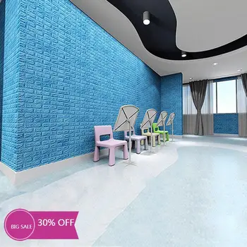

DIY Self Adhensive 3D Brick Wall Stickers Living Room Decor Foam Waterproof Wall Covering Wallpaper For TV Background Kids Room