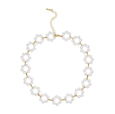 Модные ожерелья-чокер для женщин, новинка, Bijoux цепь с искусственным жемчугом, ожерелья, массивные ювелирные изделия, вечерние, подарки