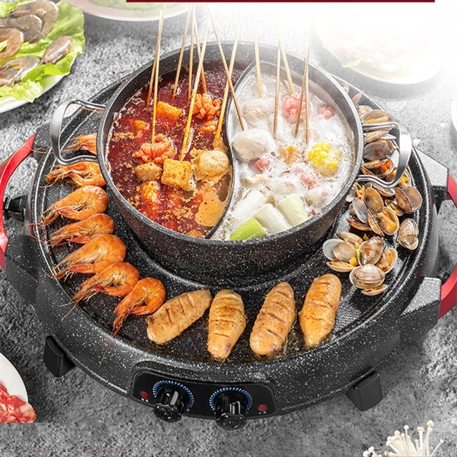 Household Smokeless Grill Indoor Barbecue Pan Electric Baking Pan Grilled  Fish Barbecue Pot Electric Oven Barbecue Machine - AliExpress