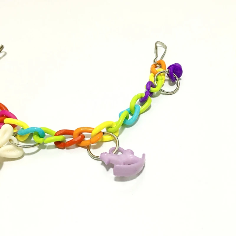 Blocks Cotton Rope Chew Funny Toys Wooden Bird Toys For Parrots Hanging Bridge String with Bells Swing Colorful Parrot Toys