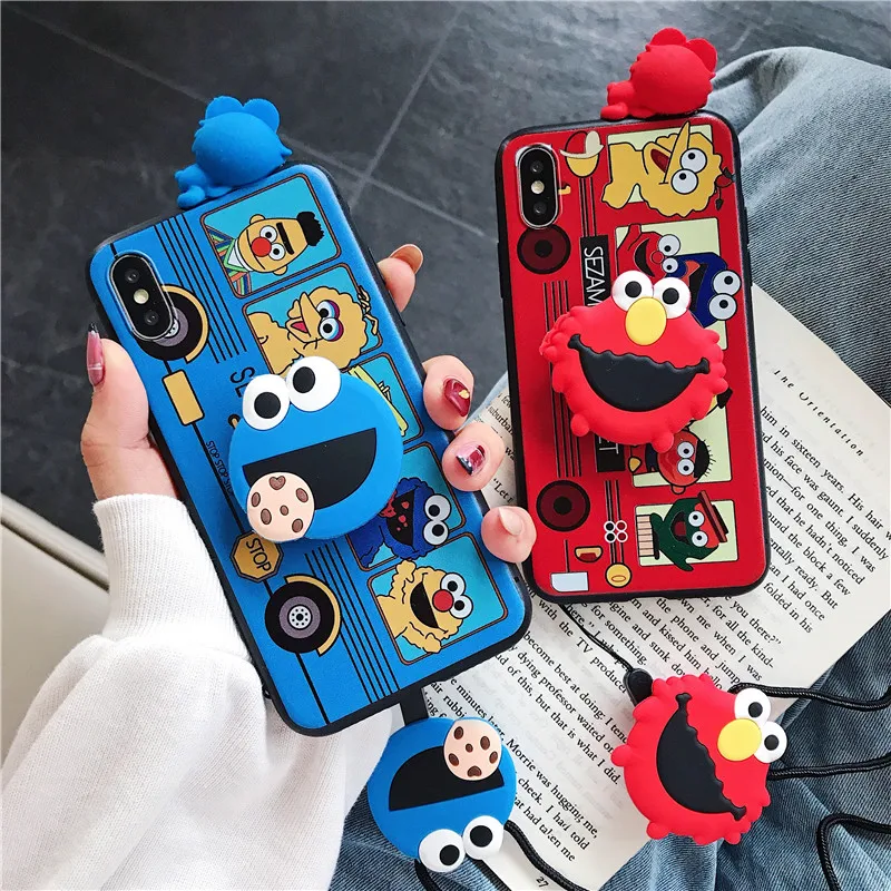 Для iphone 11 Pro Max 3D мультфильм Улица Сезам утка телефон чехол для X XS XR 6 6S 7P 8Plus милый